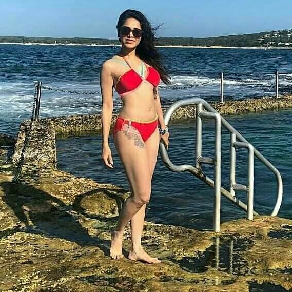 Nushrat Bharucha Latest Hot Photos in Red Bra and Panty