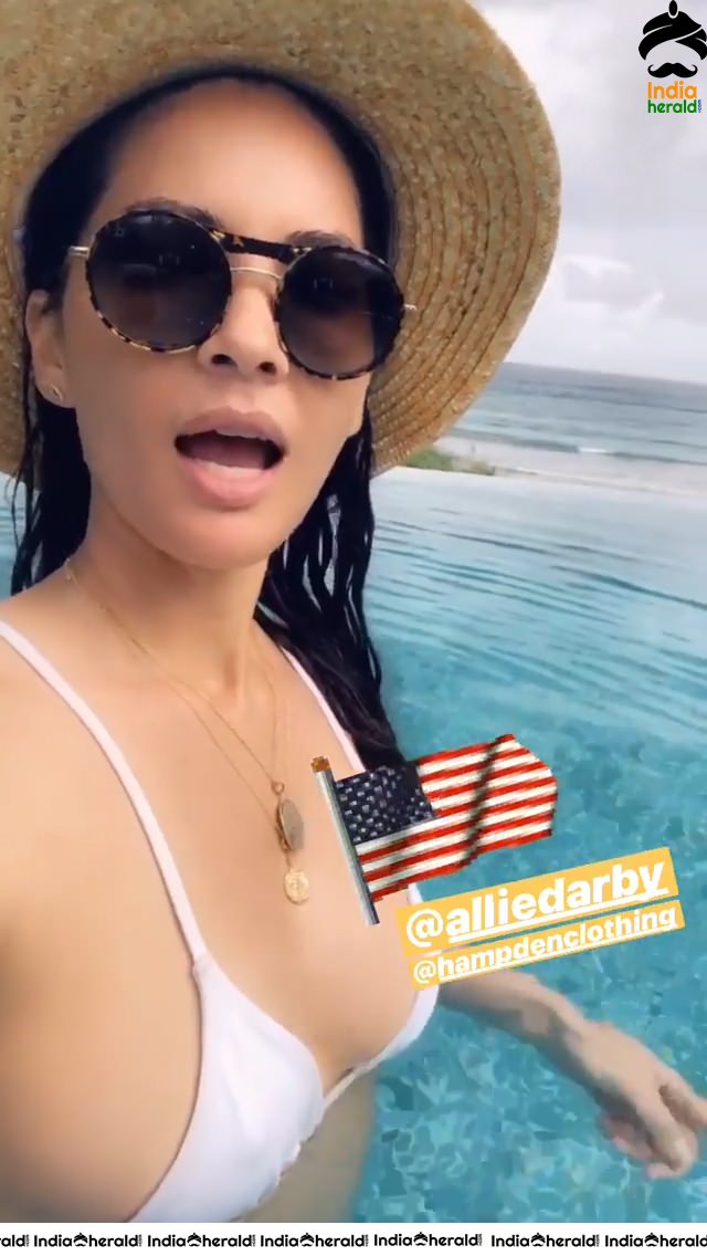 Olivia Munn in a White Lace Bikini