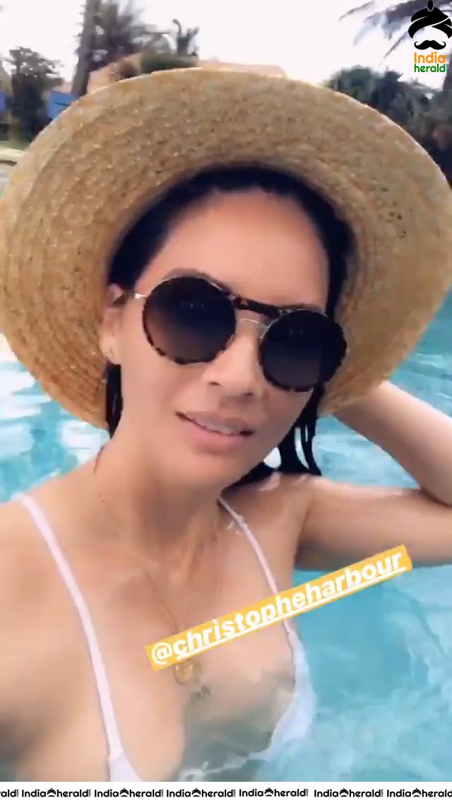 Olivia Munn in a White Lace Bikini