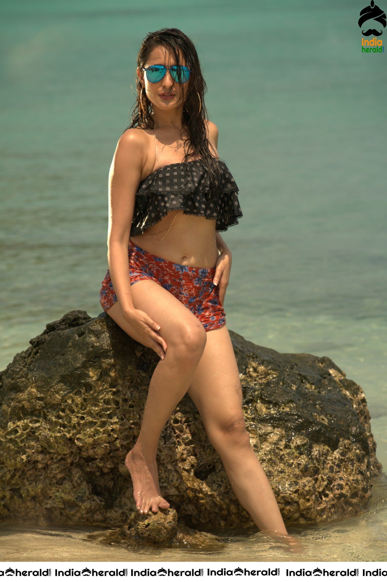 Pragya Jaiswal Hot HD Bikini Photos by Beach Side Set 2