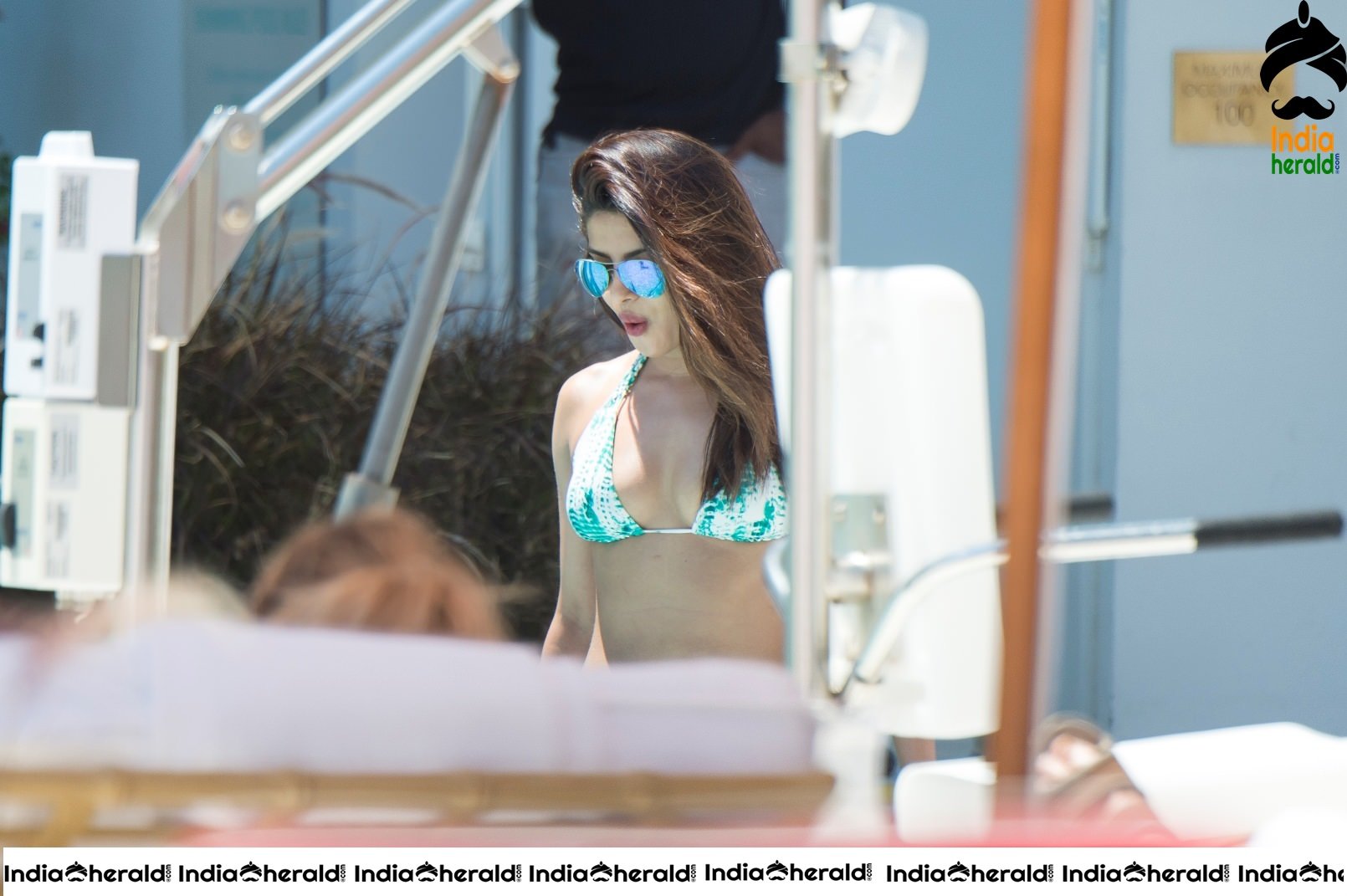Priyanka Chopra Hot Photos in Bikini by pool side in Miami Set 2