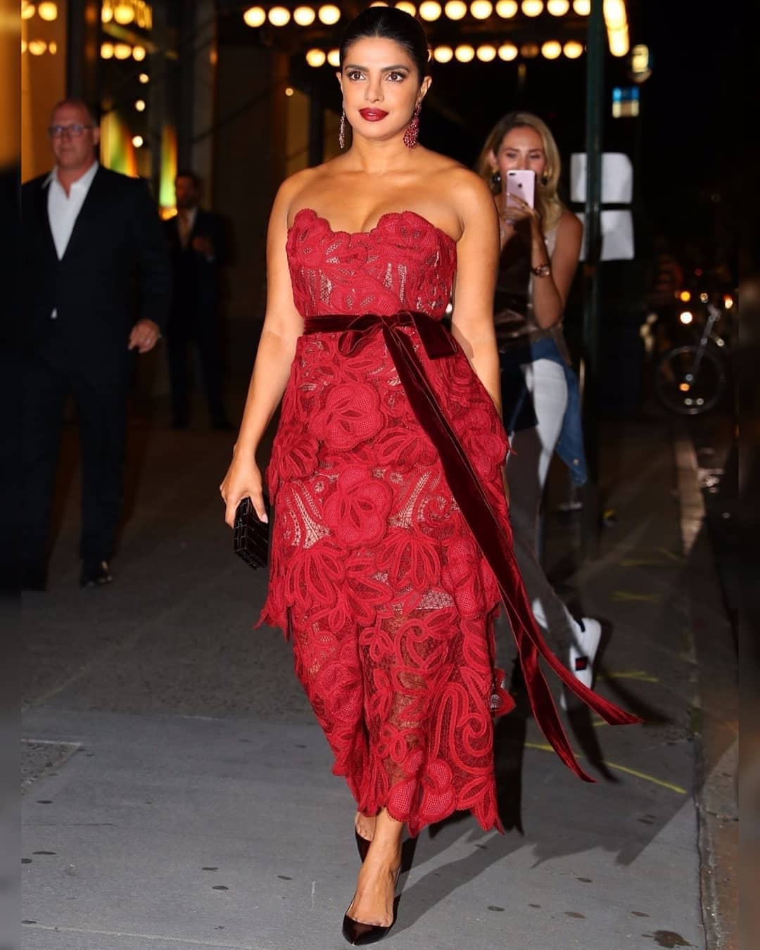 Priyanka Chopra Hot Red Dress Stills