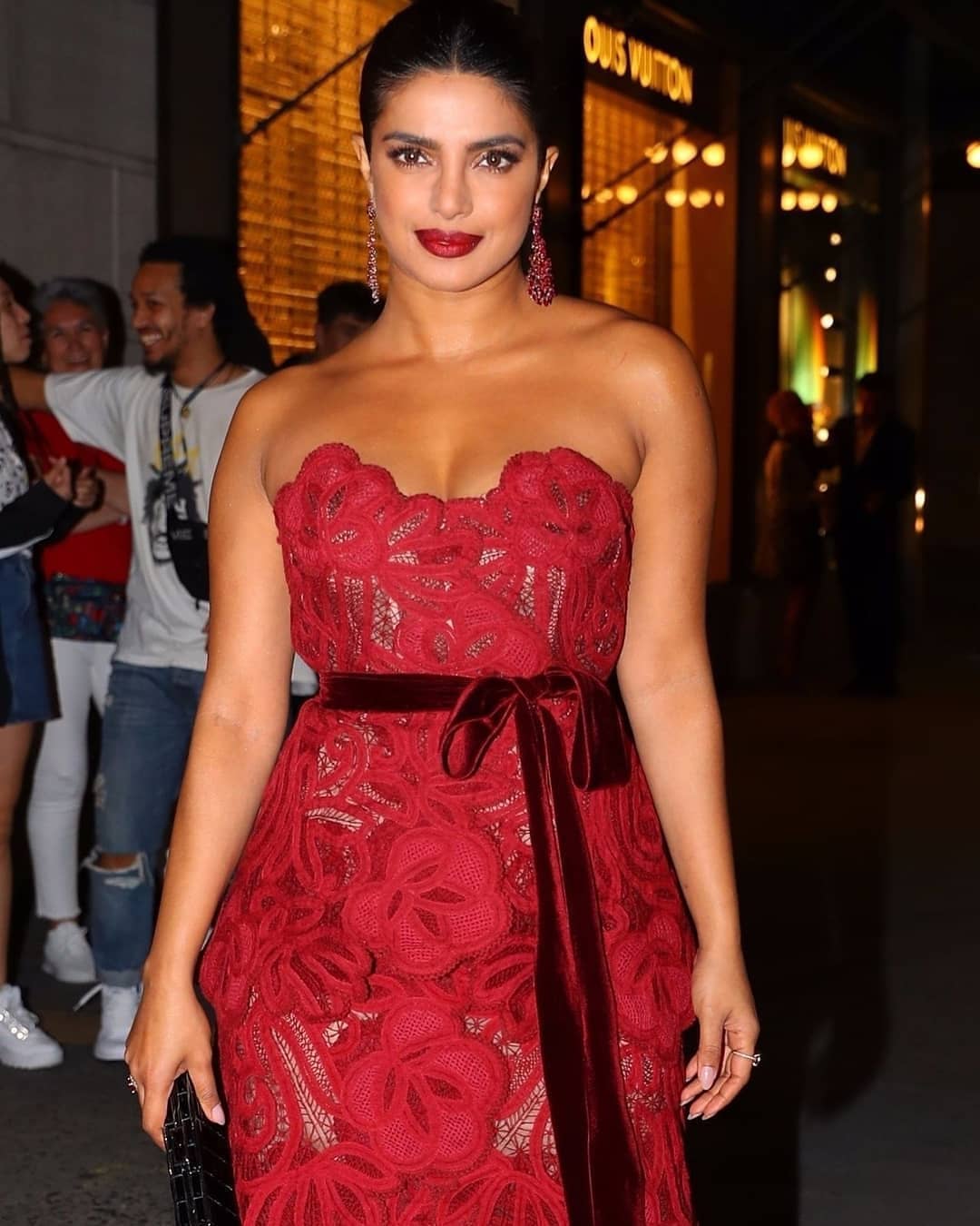 Priyanka Chopra Hot Red Dress Stills