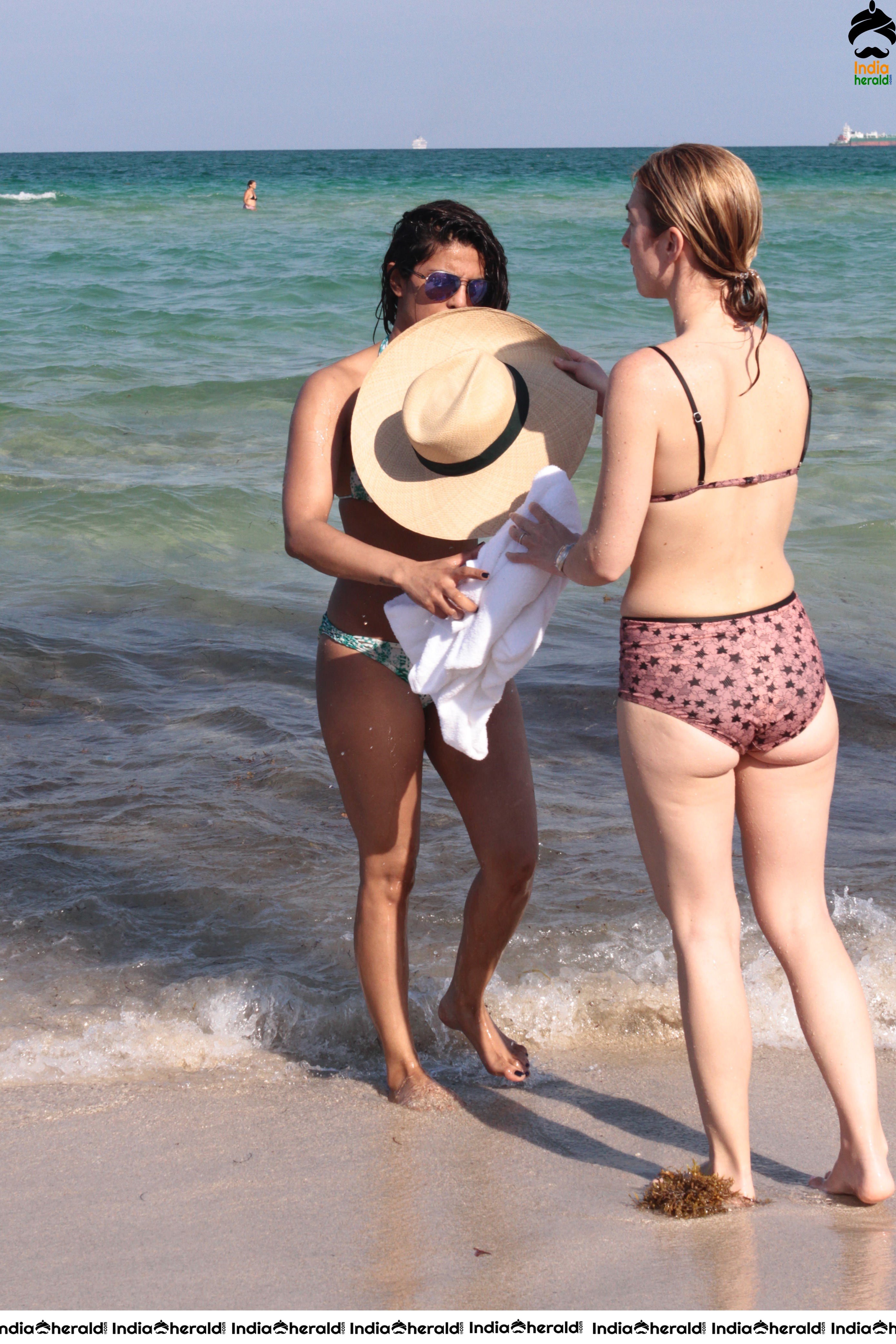 Priyanka Chopra In a bikini at a beach in Miami Set 1