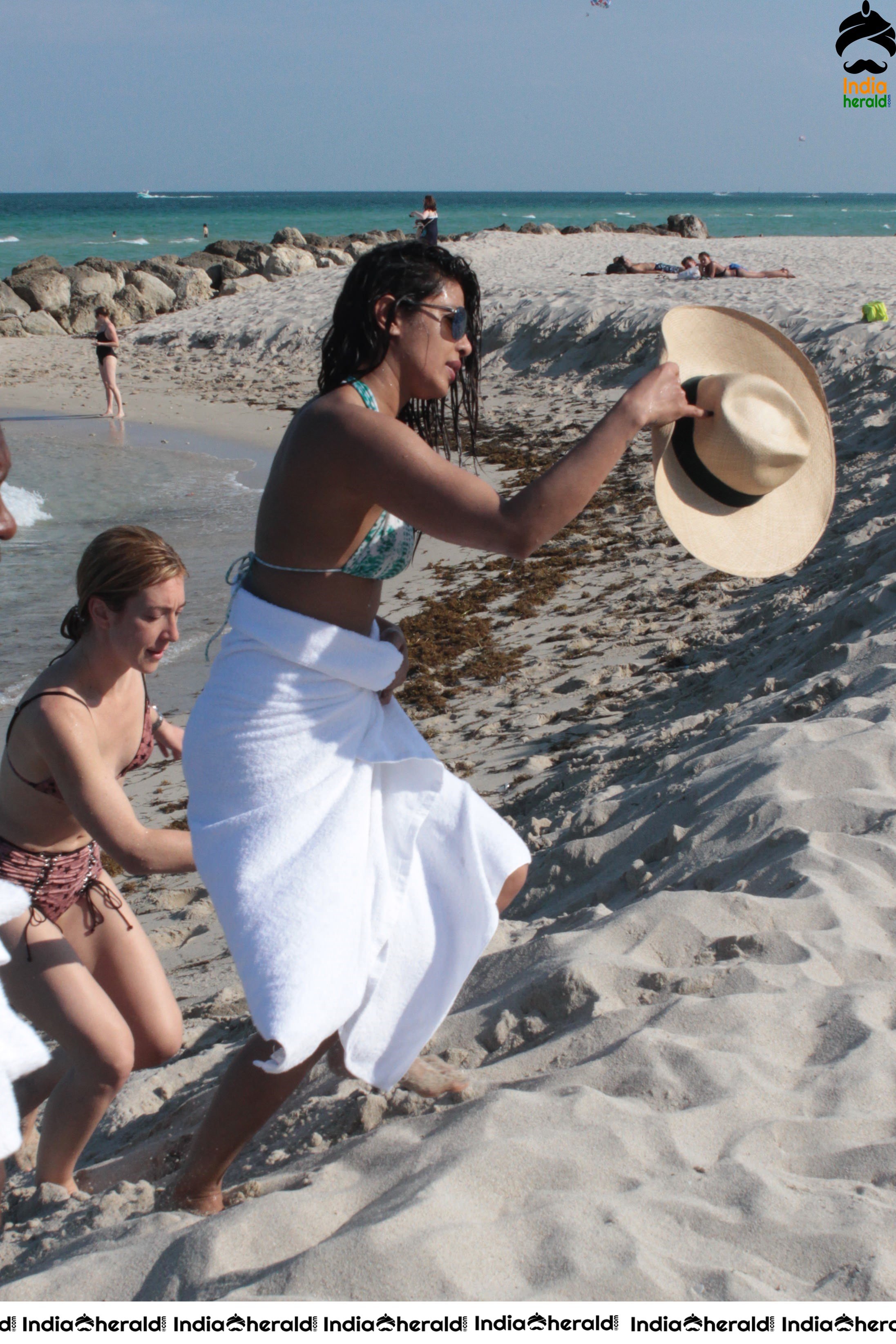 Priyanka Chopra In a bikini at a beach in Miami Set 1