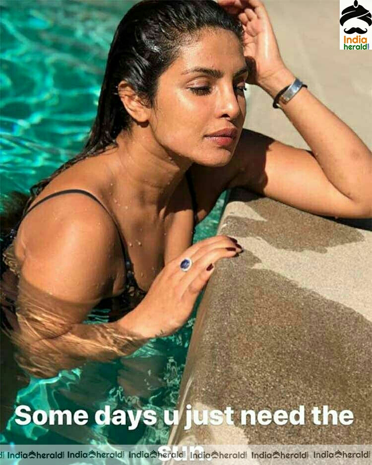 Priyanka Chopra in a single piece bikini oozing out the hotness