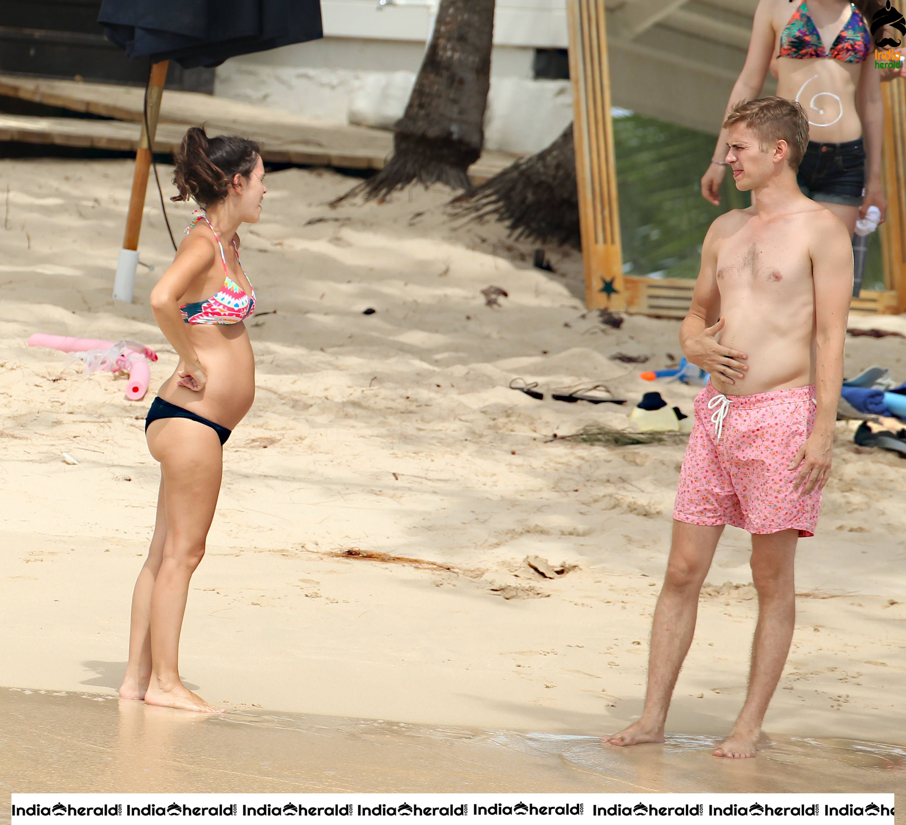 Rachel Bilson Exposing her Hot Body and Bump in Bikini by Beach Side Set 1