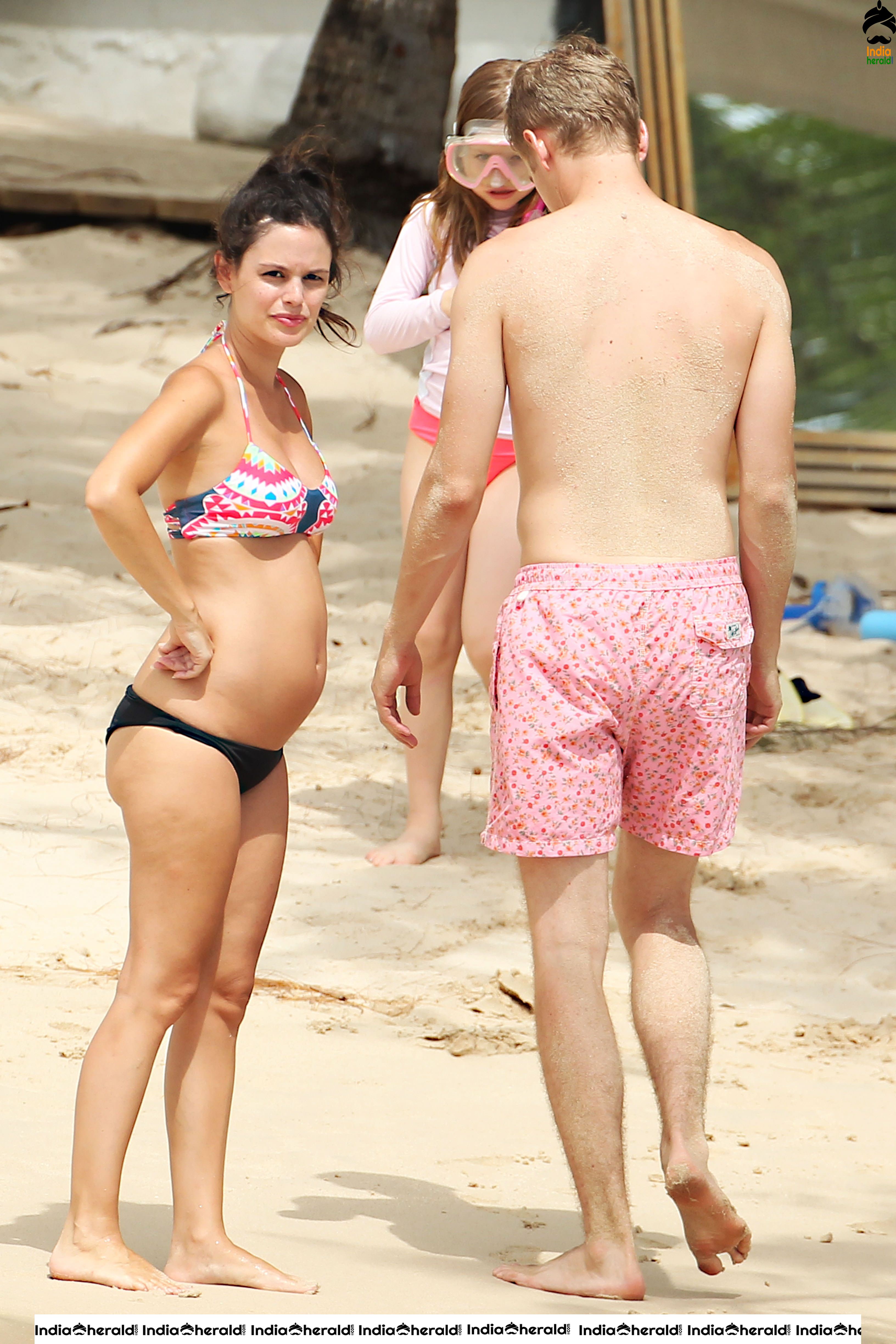 Rachel Bilson Exposing her Hot Body and Bump in Bikini by Beach Side Set 3