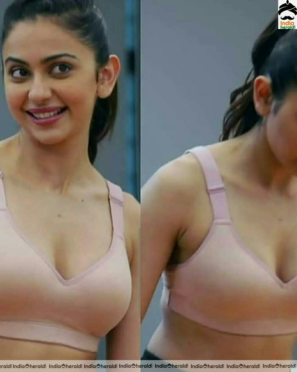 Rakul Preet Deep cleavage show in Sports Bra