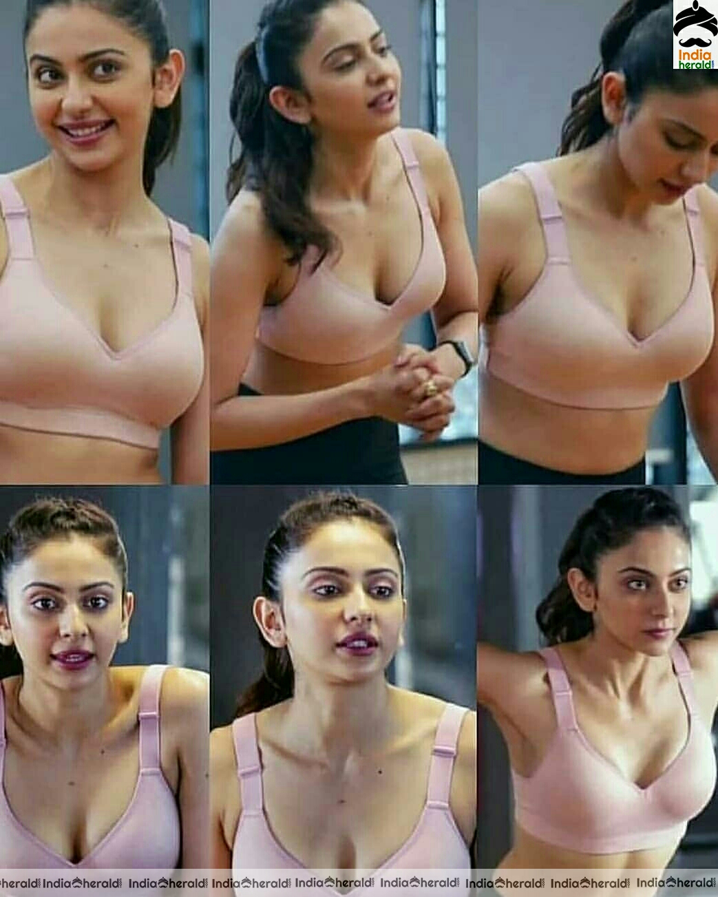 Rakul Preet Deep cleavage show in Sports Bra