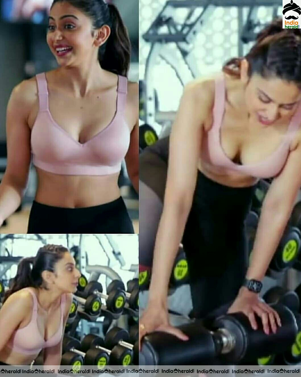 Rakul Preet Deep cleavage show in Sports Bra