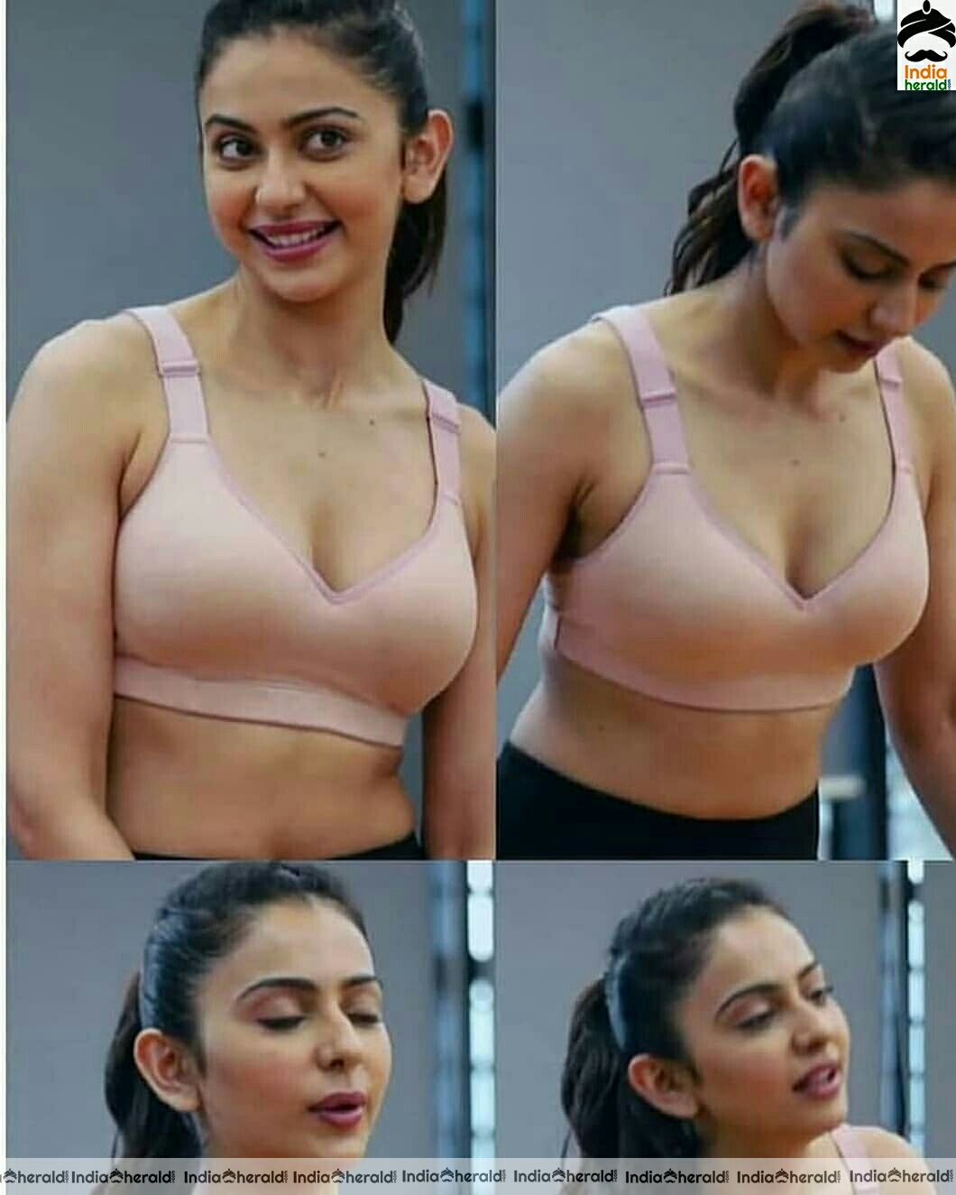 Rakul Preet Deep cleavage show in Sports Bra