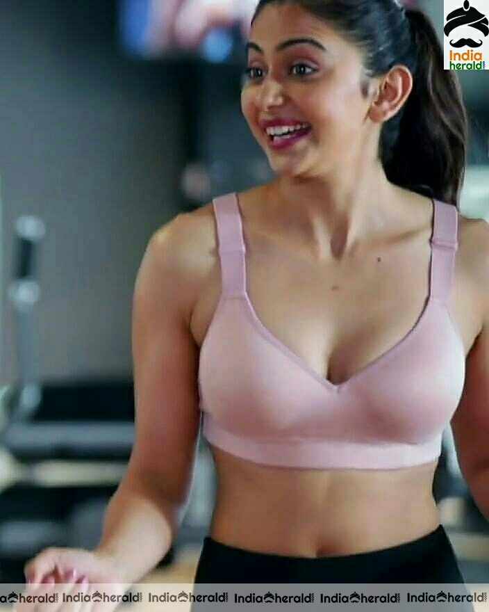 Rakul Preet Hot Cleavage Photos In Brassiere