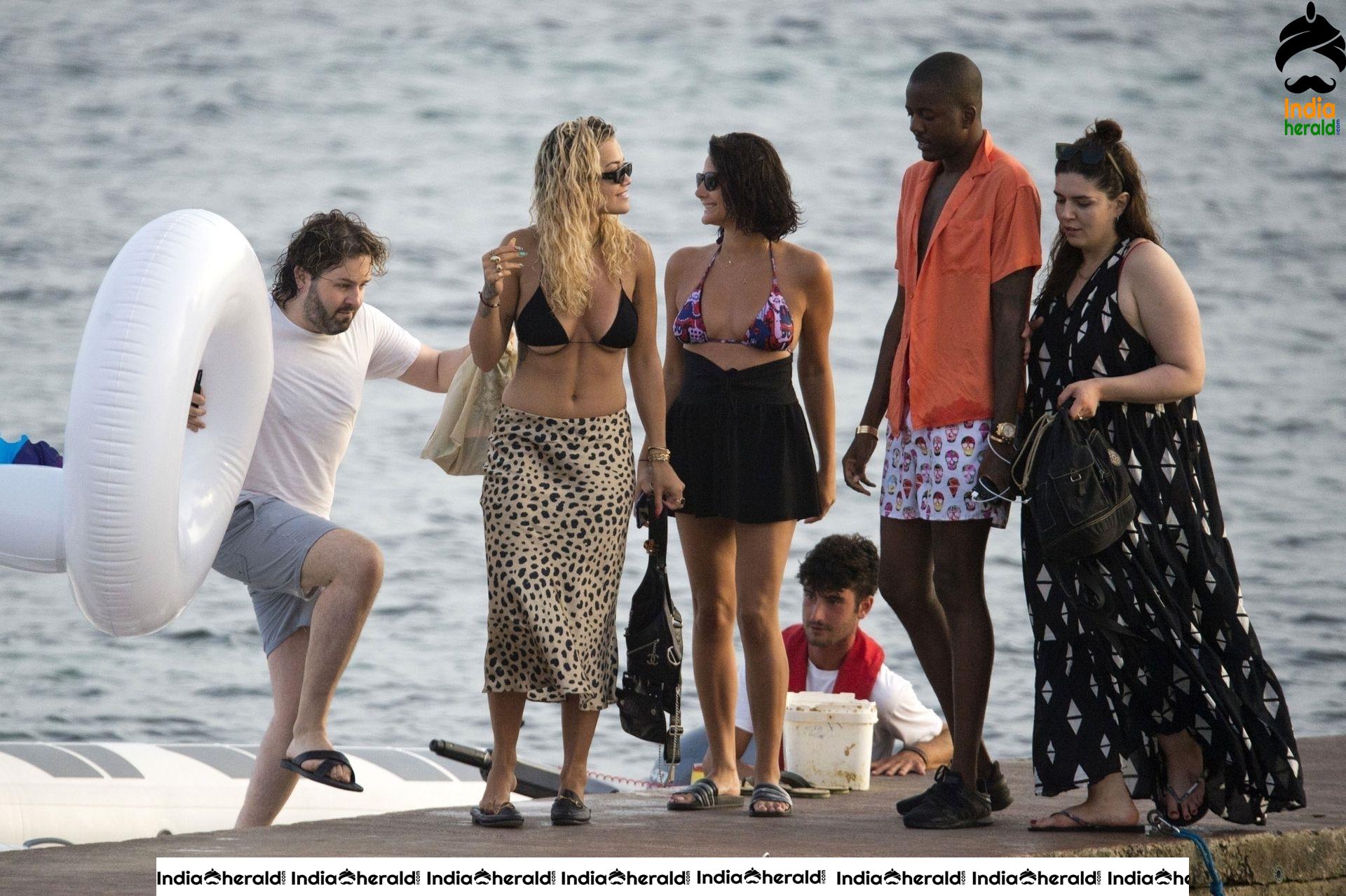 Rita Ora flashes her inner beauty in Bikini while getting off of a boat in Ibiza Set 2