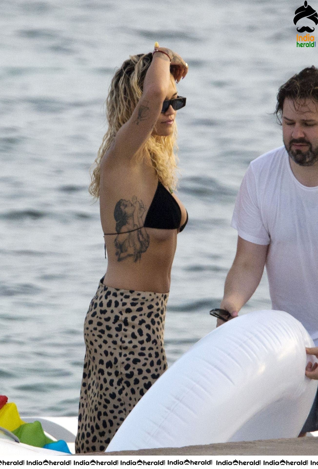 Rita Ora flashes her inner beauty in Bikini while getting off of a boat in Ibiza Set 2