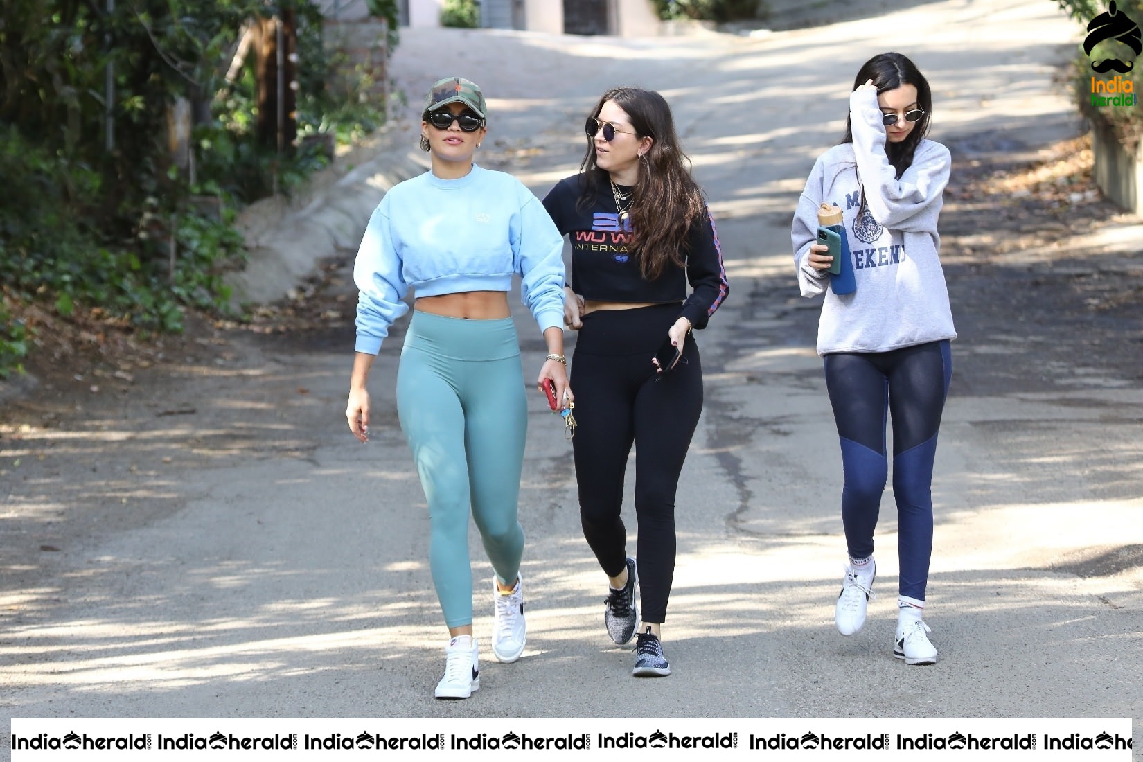 Rita Ora goes for a hike with friends in Los Angeles