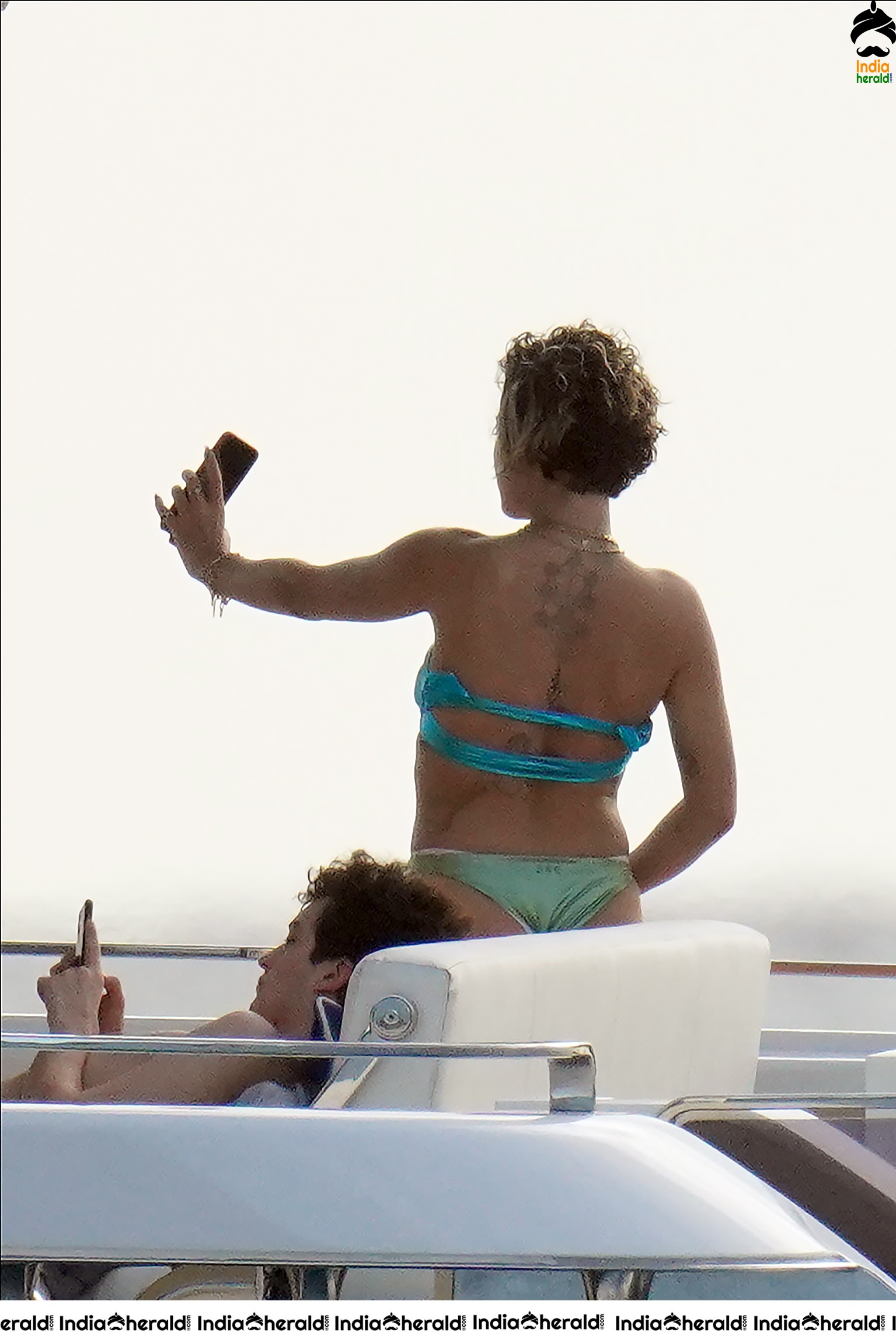 Rita Ora wears blue bikini on the beach in Saint Barthelemy