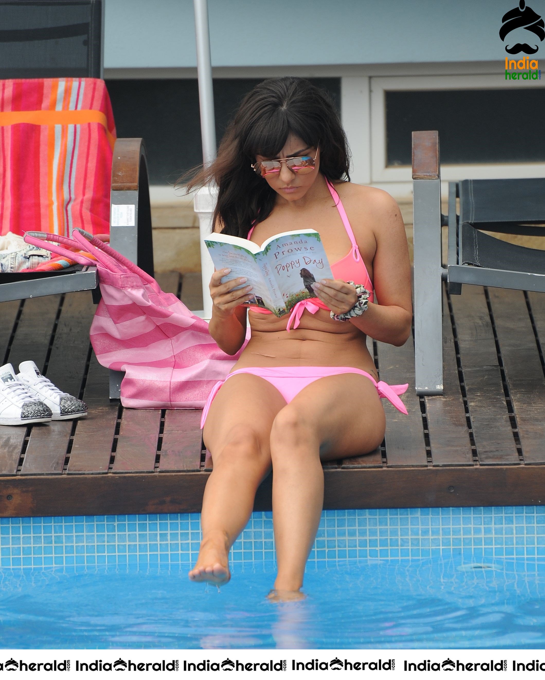 Roxanne Pallett Caught in Pink Bikini at Portugal Set 1