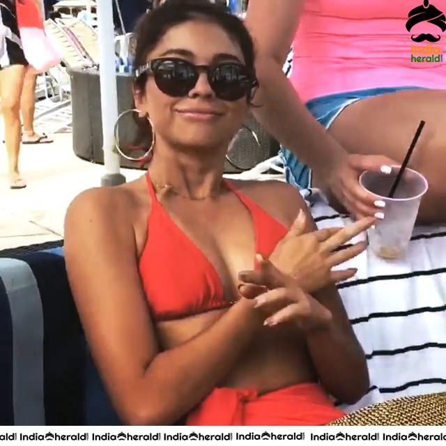 Sarah Hyland in bikini at Laguna Beach
