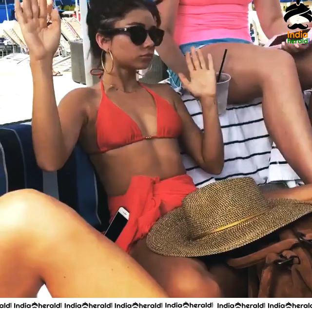 Sarah Hyland in bikini at Laguna Beach