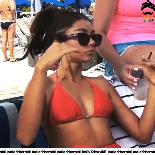 Sarah Hyland in bikini at Laguna Beach