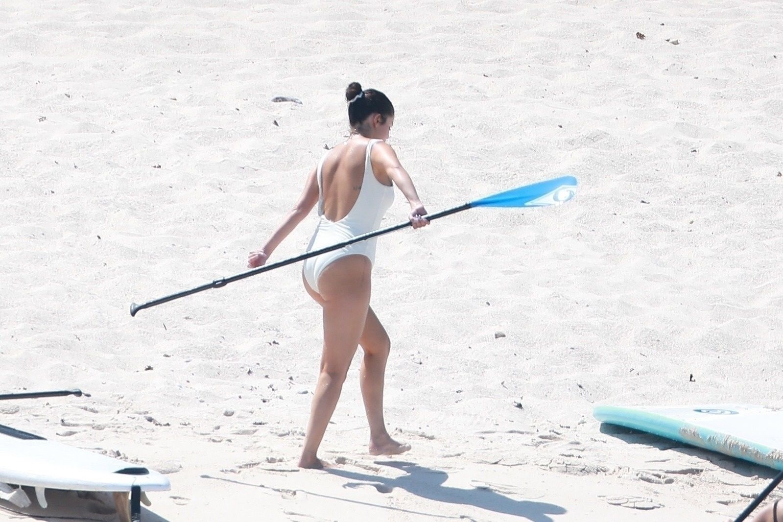 Selena Gomez In A White Bikini At A Beach In Punta Mita Set 1