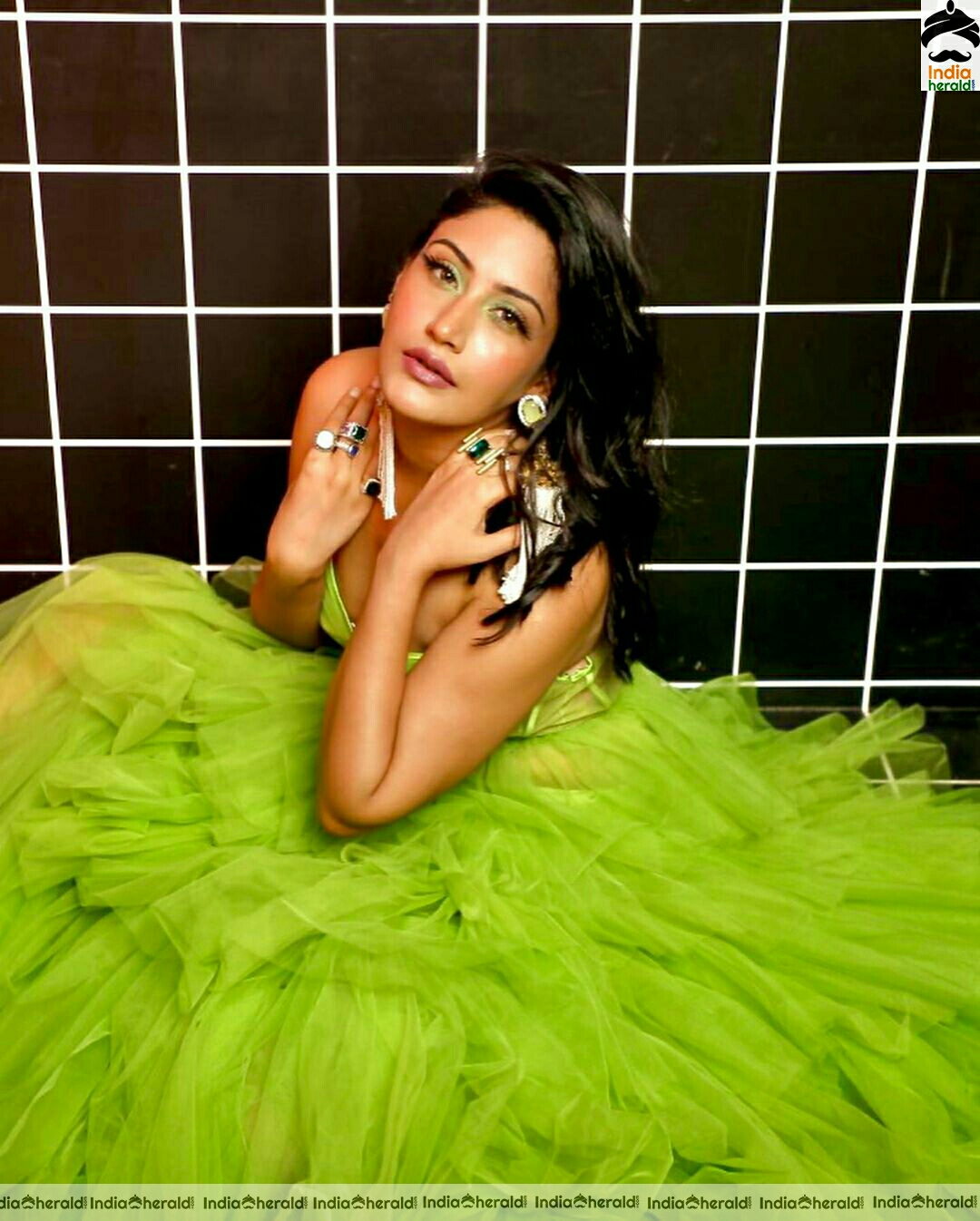 Surbhi Chandna Hot Green Dress Stills