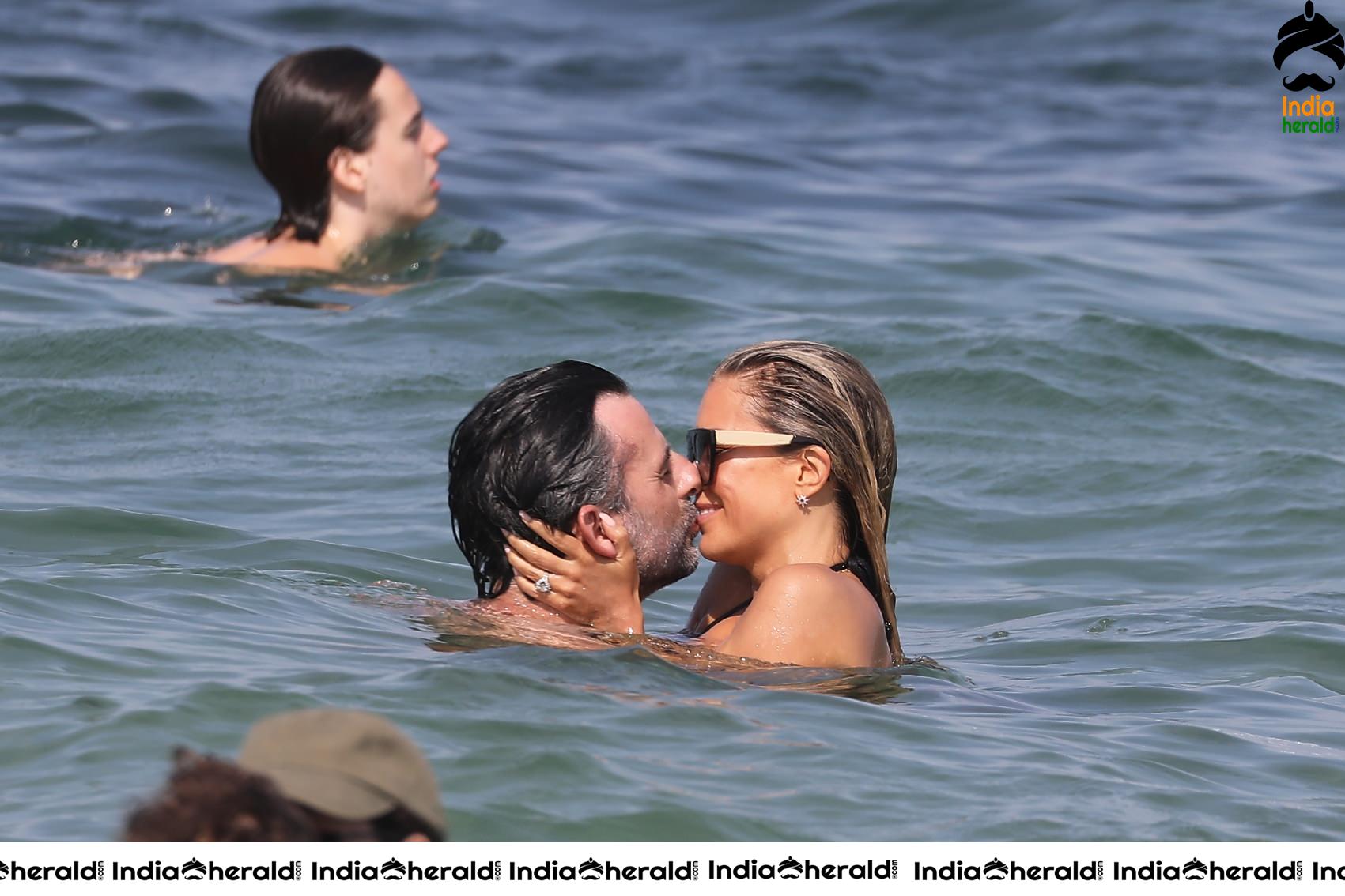 Sylvie Meis in Bikini and Enjoying with Boyfriend by bathing in the Beach