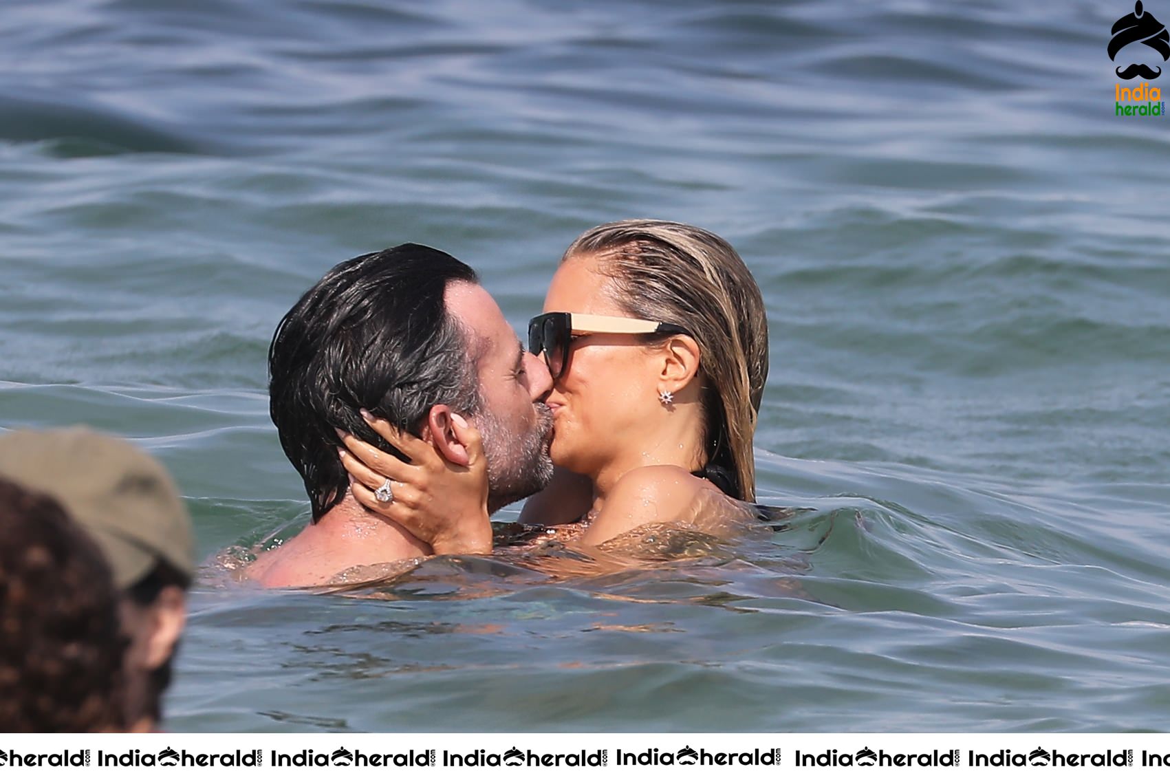 Sylvie Meis in Bikini and Enjoying with Boyfriend by bathing in the Beach