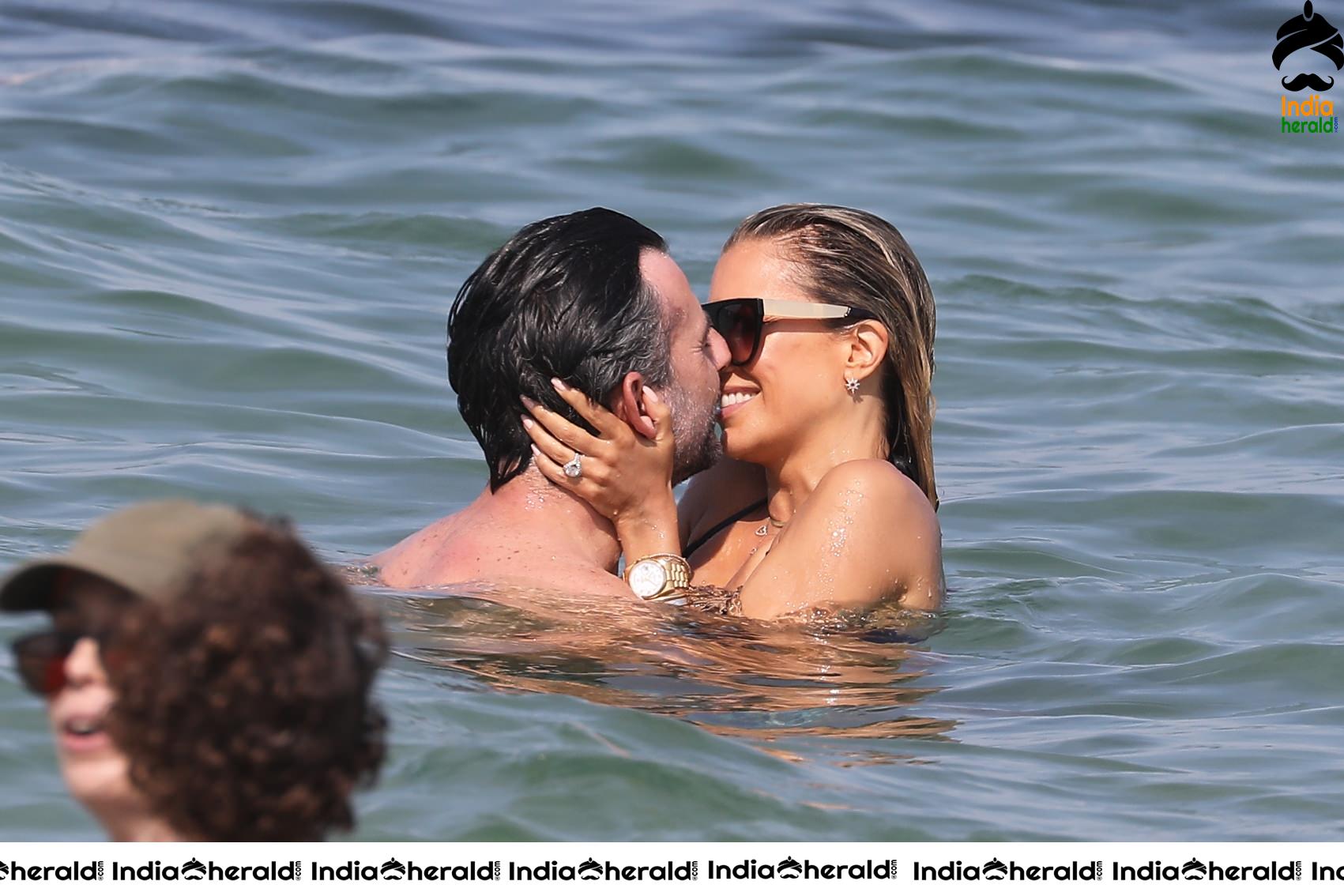 Sylvie Meis in Bikini and Enjoying with Boyfriend by bathing in the Beach