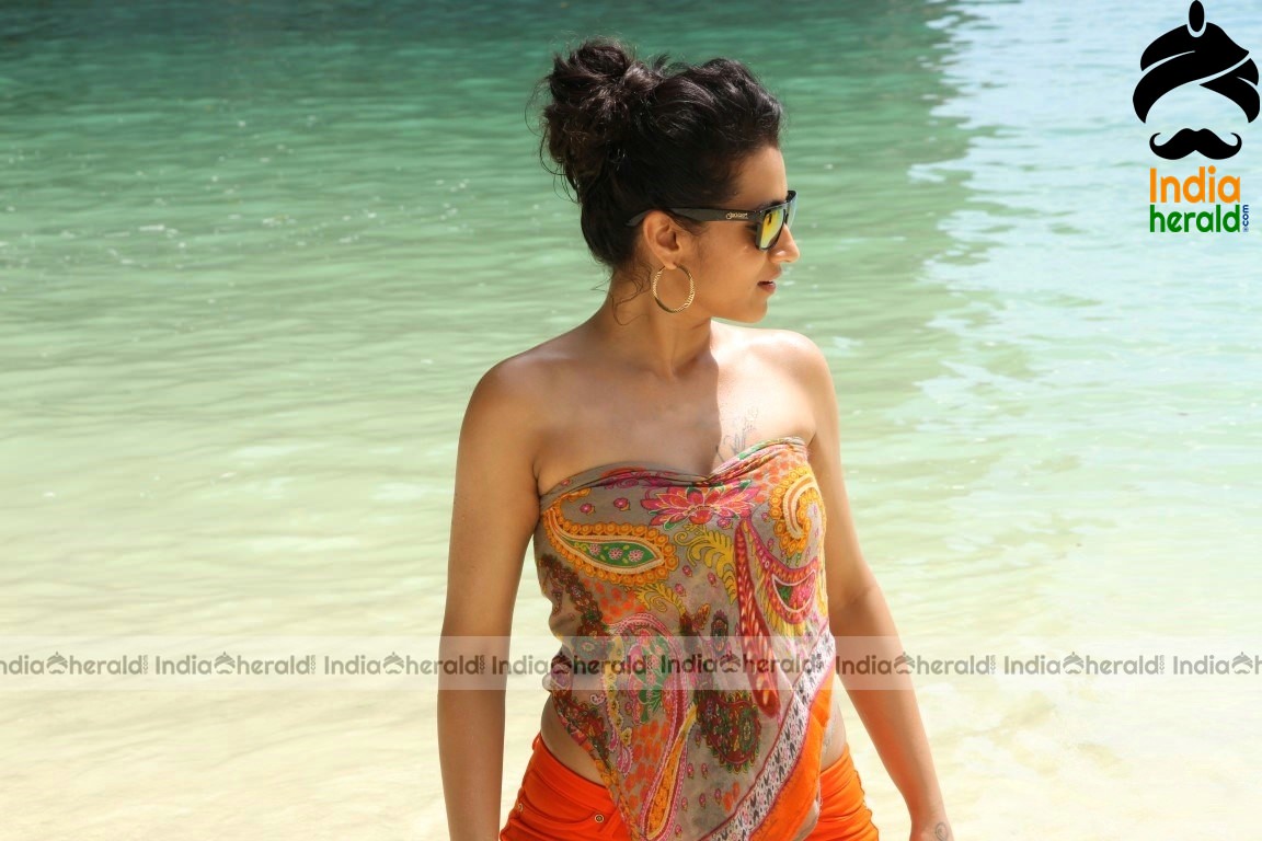 Trisha Unseen Latest Hot Photos Exposing Deep Navel and Sexy Cleavage in Bikini Set 3