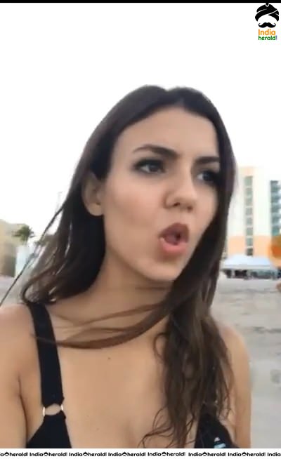 Victoria Justice Caught in Bikini while going LIVE