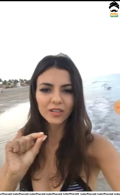 Victoria Justice Caught in Bikini while going LIVE