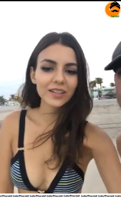 Victoria Justice Caught in Bikini while going LIVE