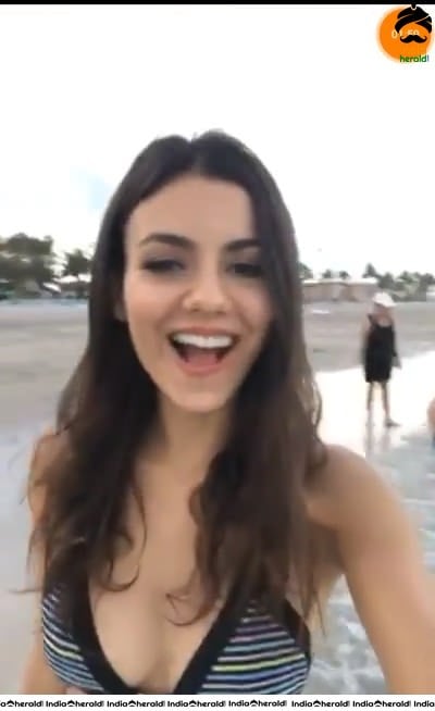 Victoria Justice Caught in Bikini while going LIVE