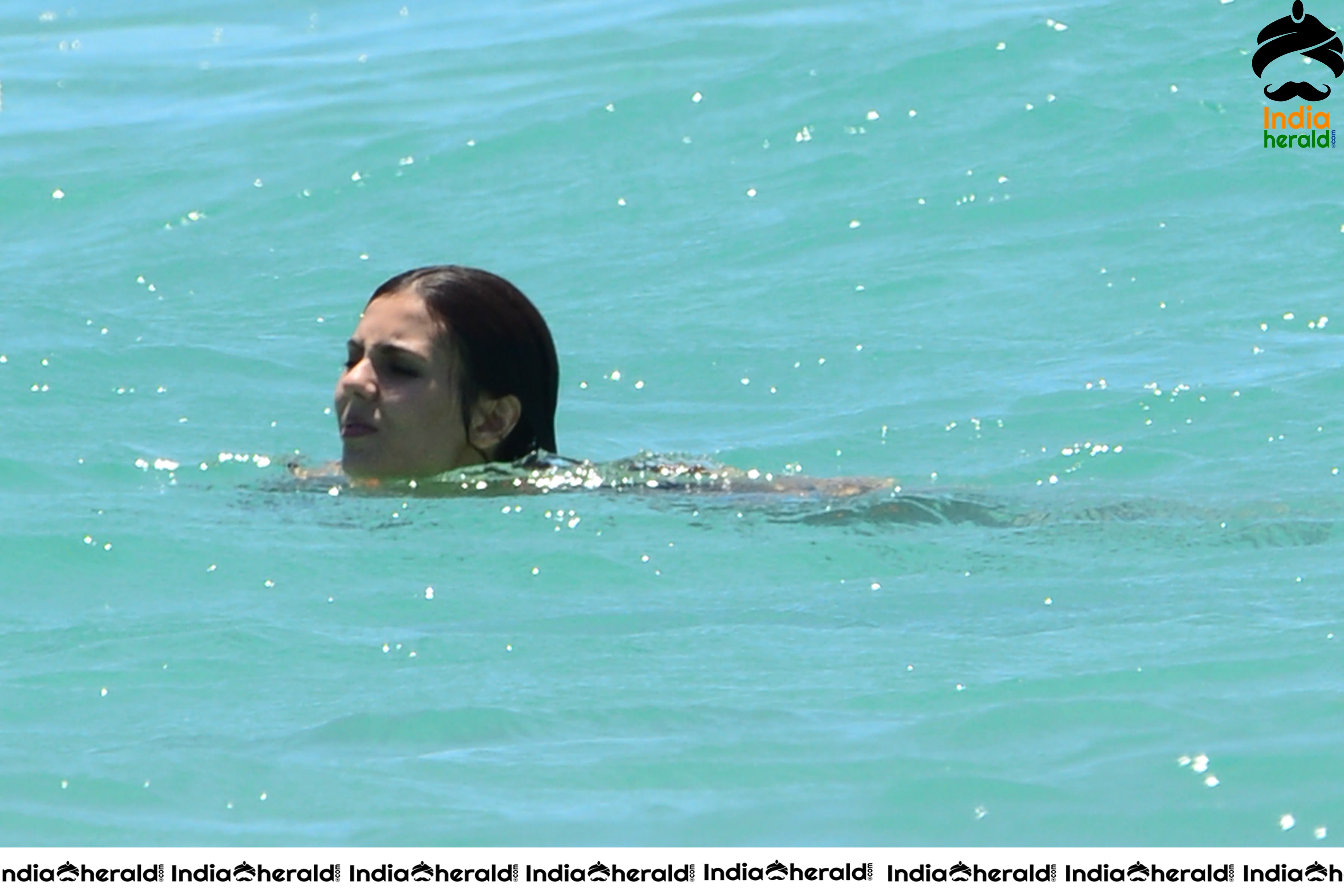 Victoria Justice Wearing a Neon Lace Bikini at Fort Lauderdale Beach Set 3