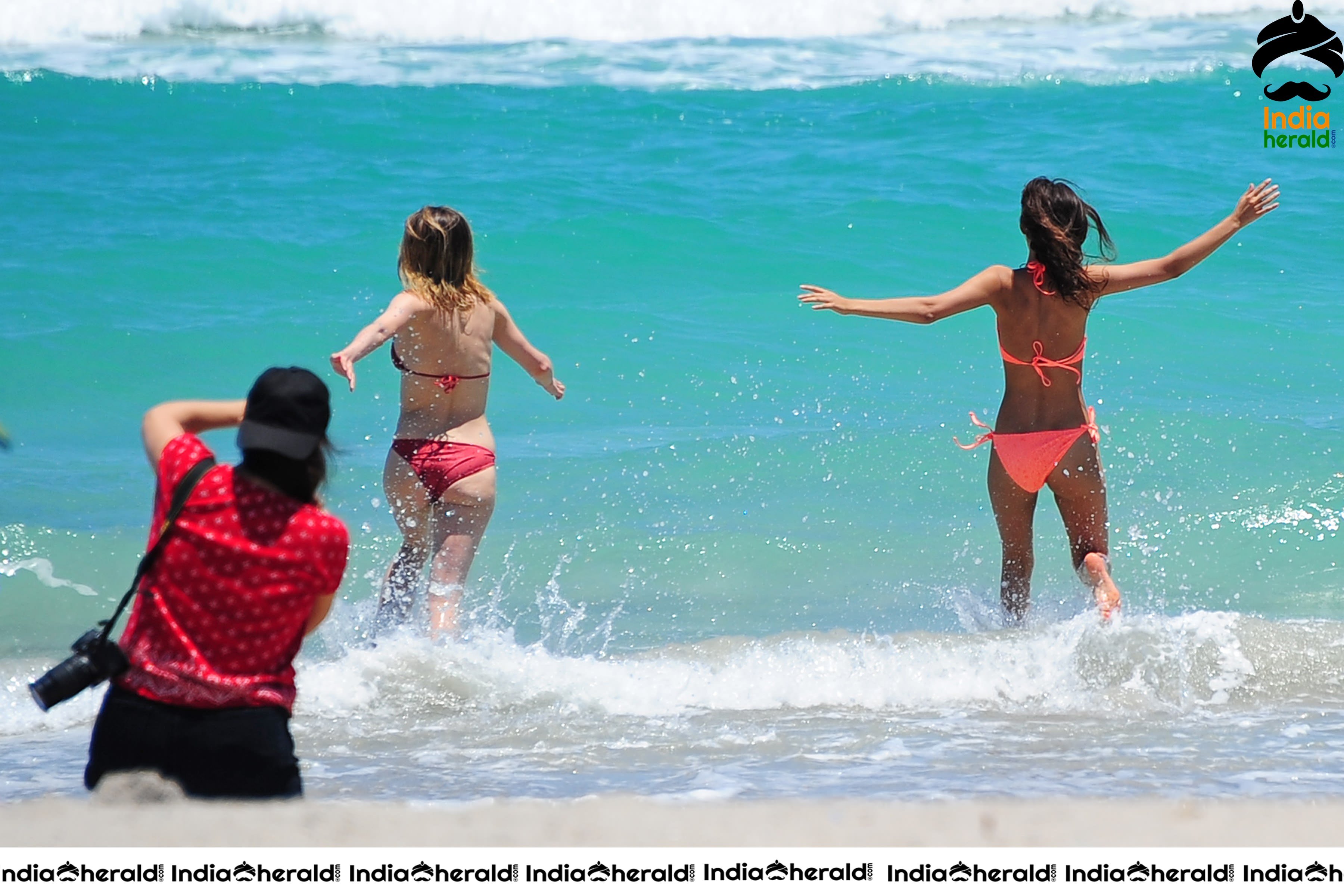 Victoria Justice Wearing a Neon Lace Bikini at Fort Lauderdale Beach Stills Set 1