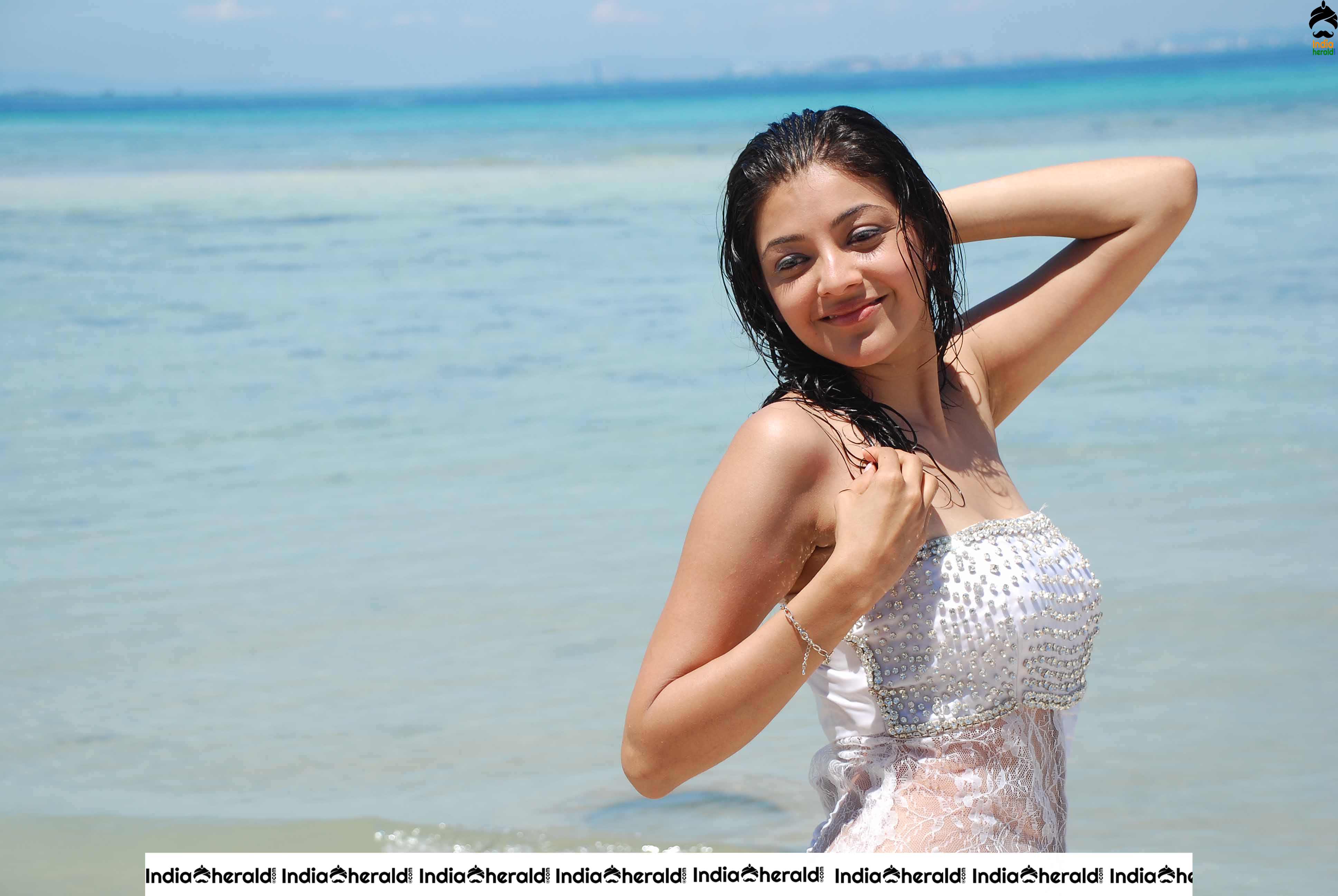 When Kajal Aggarwal gets wet by Beach Side and teases our Mood