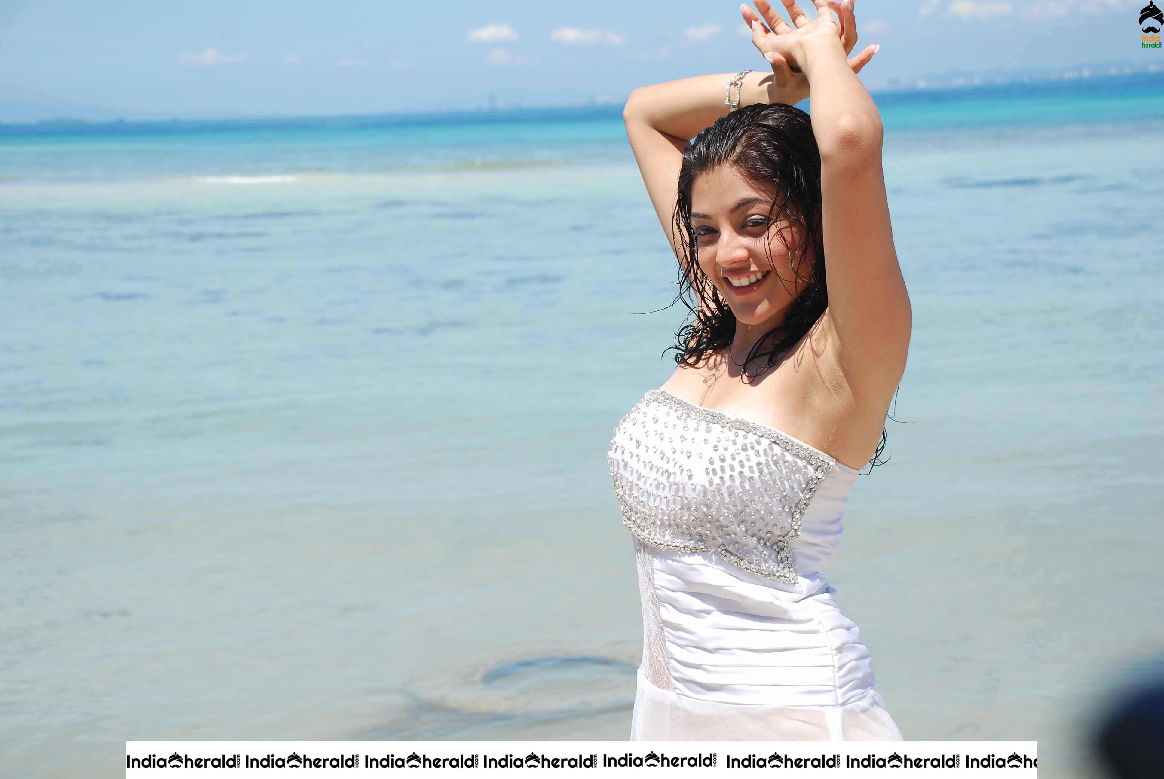 When Kajal Aggarwal gets wet by Beach Side and teases our Mood