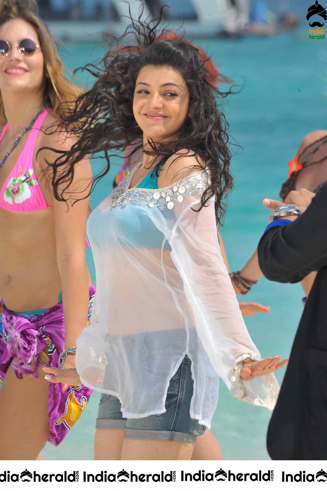 When Kajal Aggarwal gets wet by Beach Side and teases our Mood