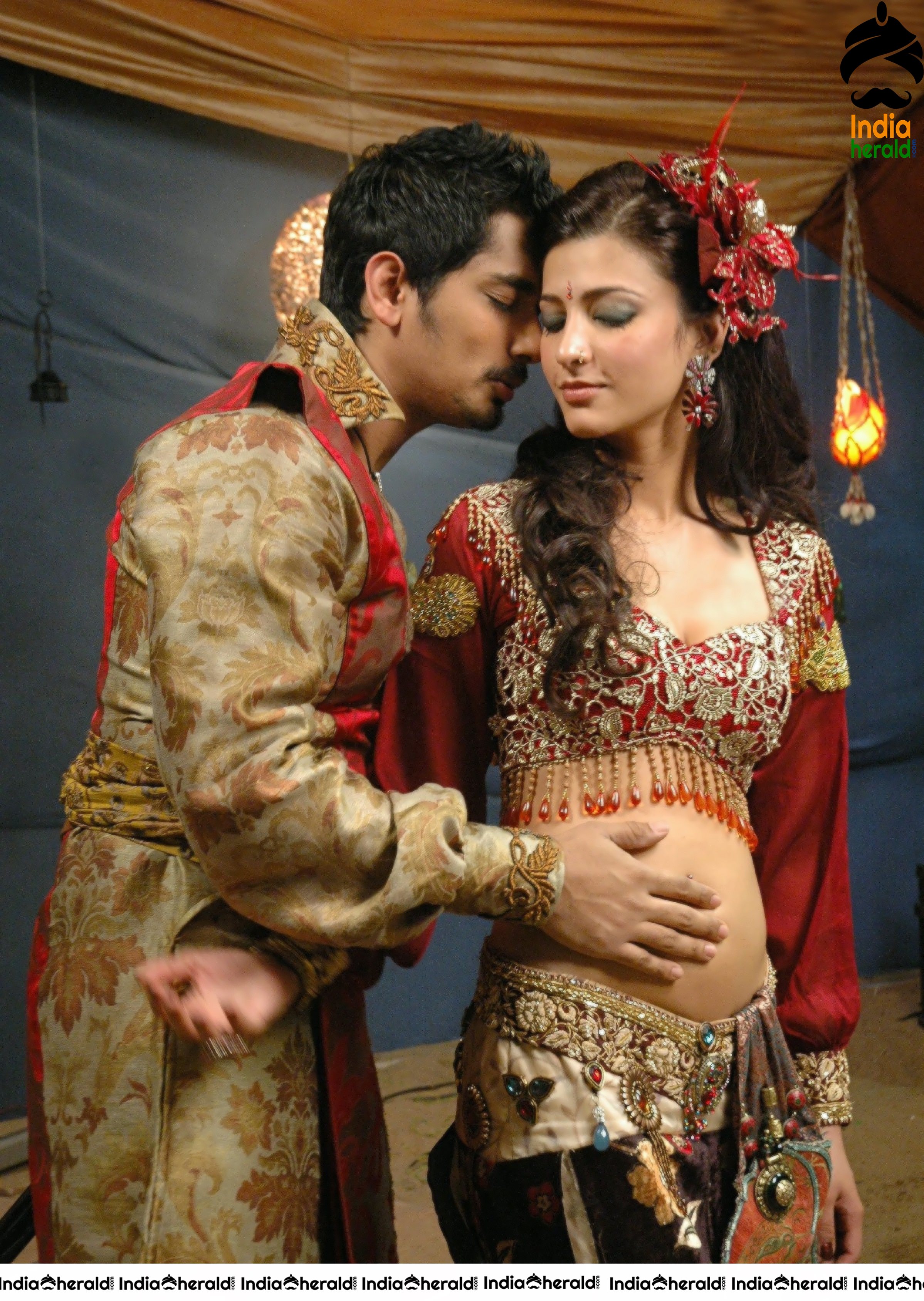 When Sid was rubbing Shruti Haasan Belly and Navel and Enjoys it Set 2