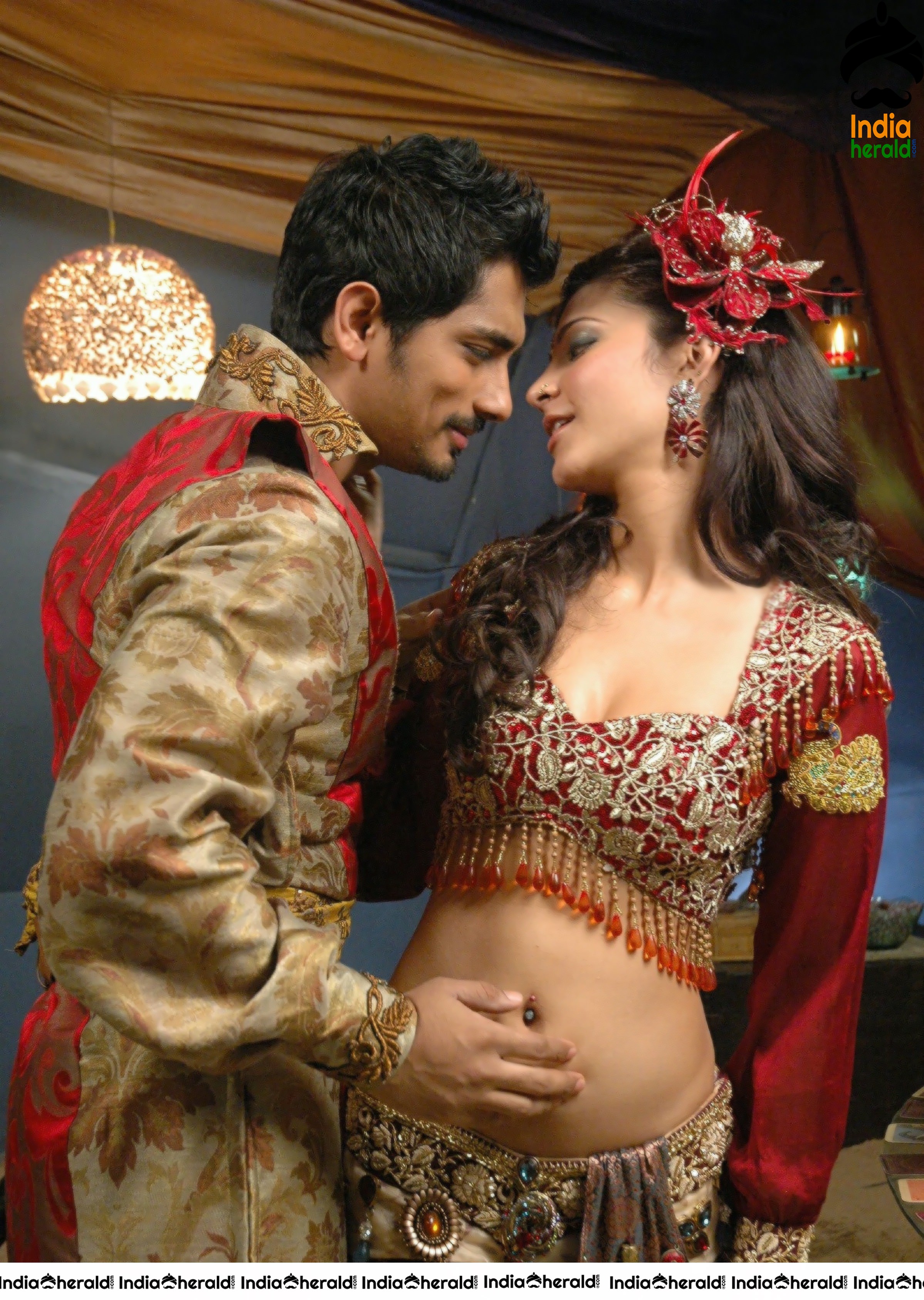 When Sid was rubbing Shruti Haasan Belly and Navel and Enjoys it Set 2