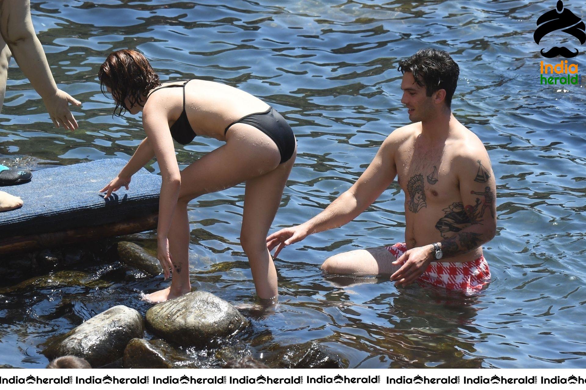 Zoey Deutch Enjoying in Beach in Bikini with her Friends