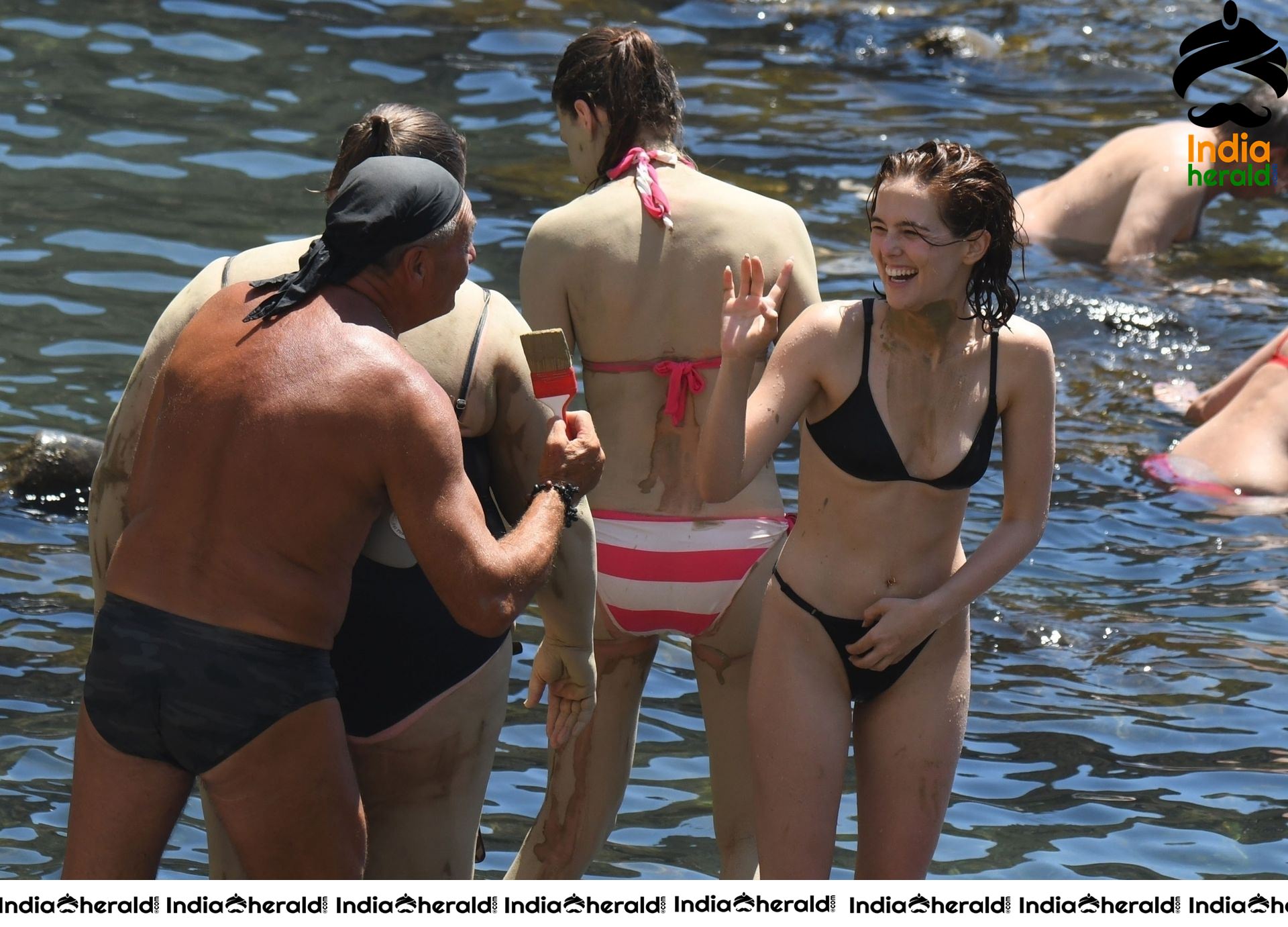 Zoey Deutch Enjoying in Beach in Bikini with her Friends