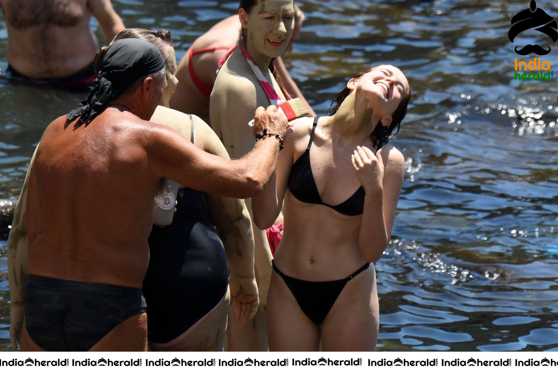 Zoey Deutch Enjoying in Beach in Bikini with her Friends
