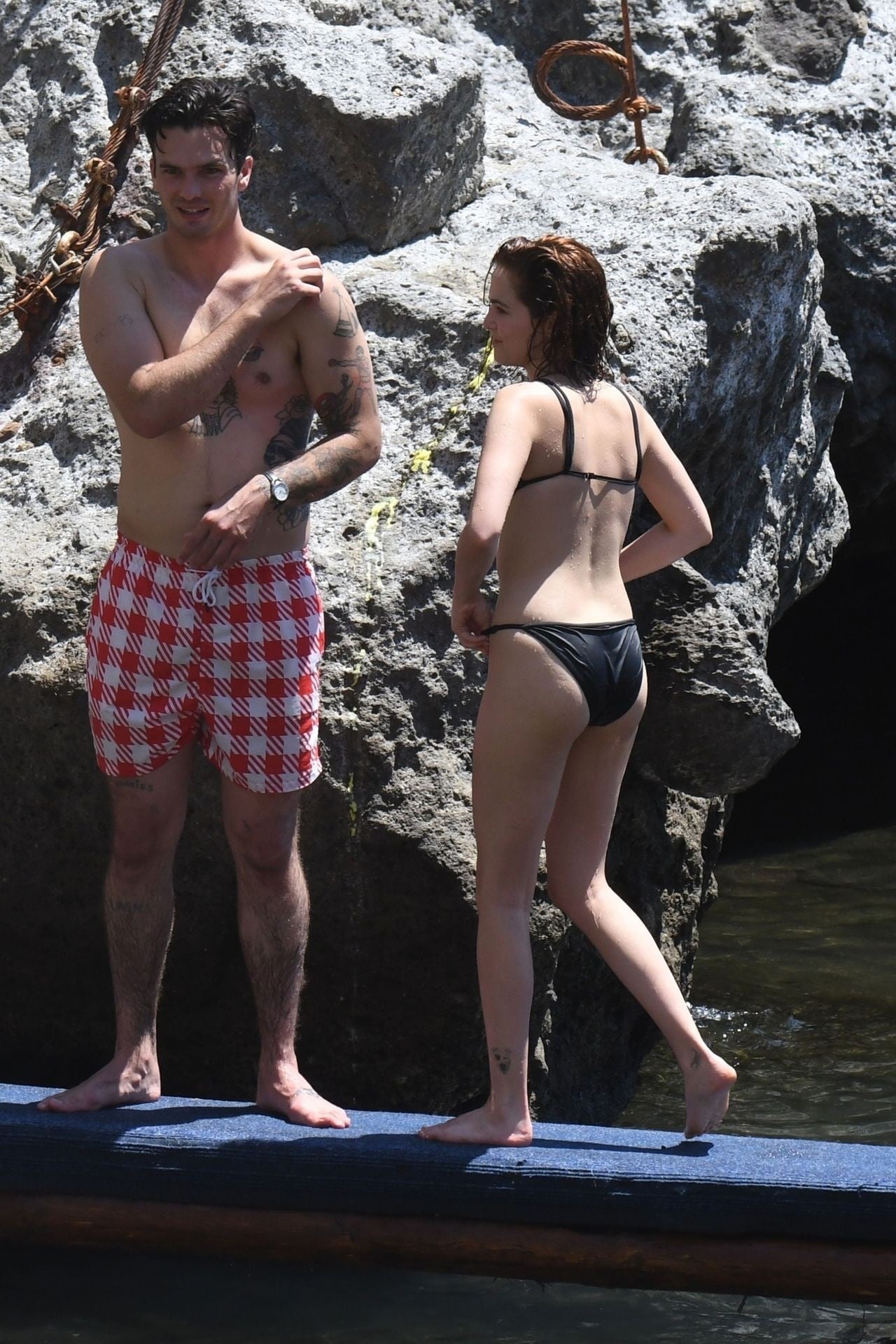 Zoey Deutch In A Black Bikini At Italy Set 1