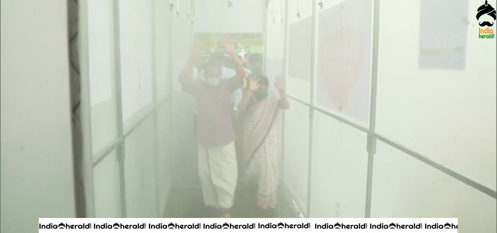 A sanitization tunnel has been installed at the entrance of Thrissur General Hospital amid Corona Virus outbreak