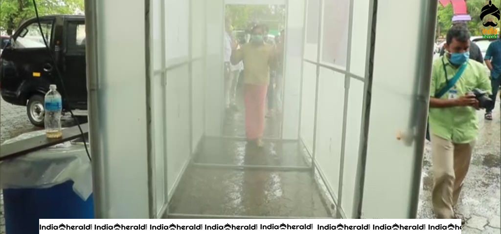 A sanitization tunnel has been installed at the entrance of Thrissur General Hospital amid Corona Virus outbreak