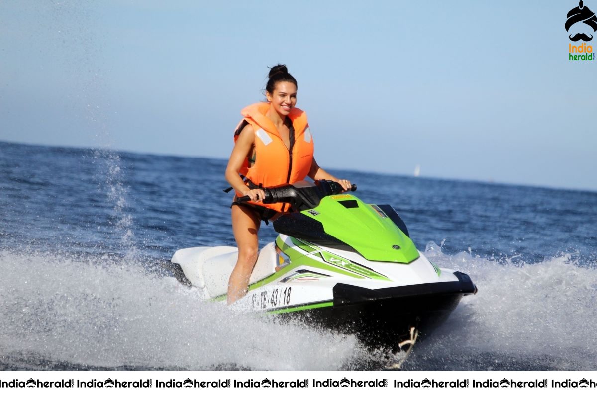 Alexandra Cane in Bikini Riding a Jet Ski in Tenerife