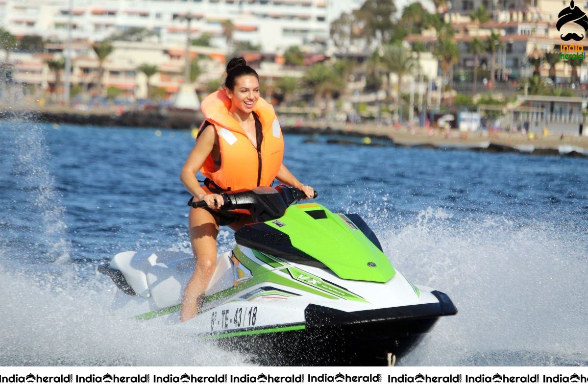 Alexandra Cane in Bikini Riding a Jet Ski in Tenerife